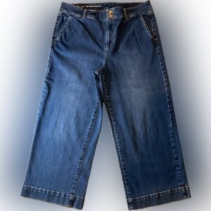 Talbot high waist wide cropped women’s size 14 denim four pockets front zip